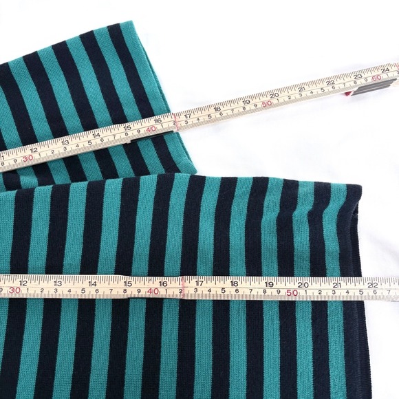 J.Jill Teal Navy Blue Striped Boatneck 3/4 Sleeve Knit Top Large Petite LP - Picture 6 of 6